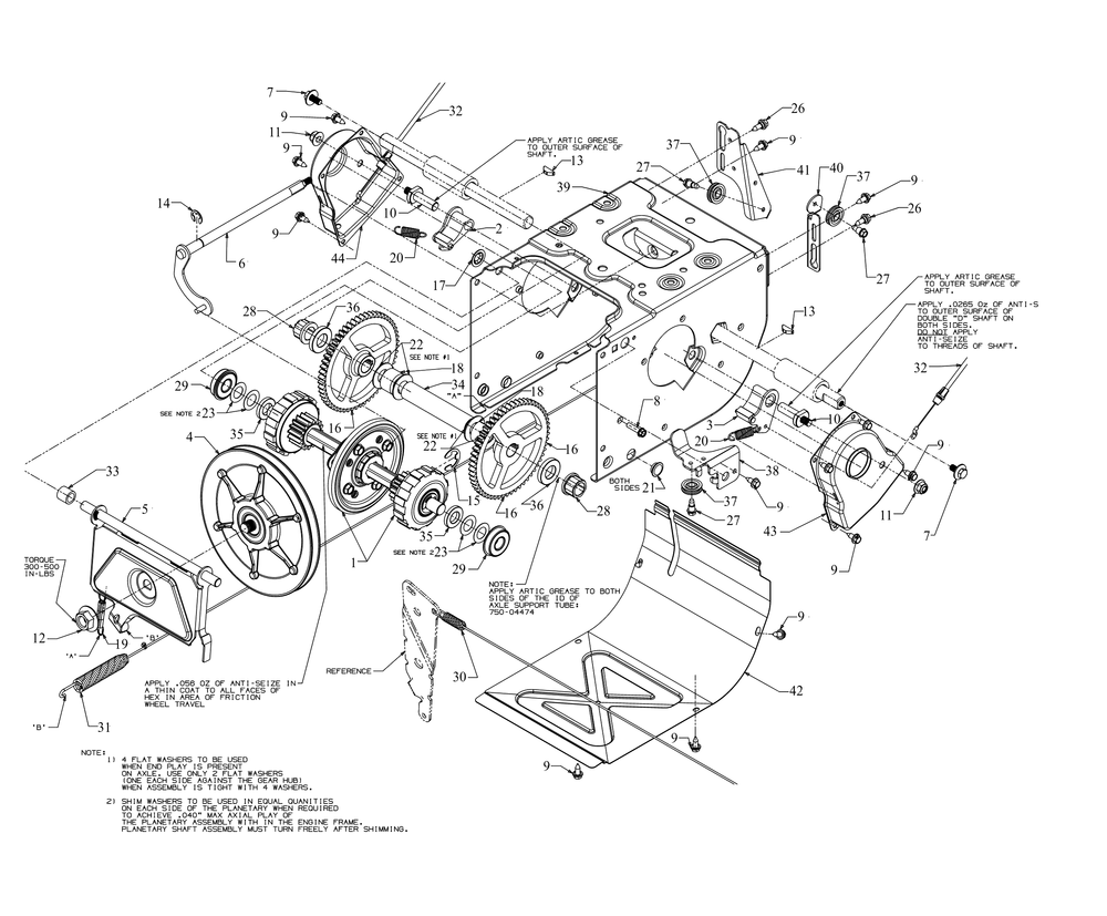 Transmission Diagram and Parts List for 2X26-INCHHP (31AM5CVS710)(2017) Cub Cadet Snow Blower